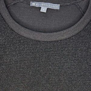 Elliott Lauren Black Shimmer Crew Neck Top - Small